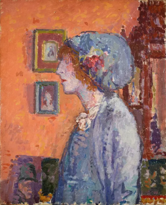 Framed Print : Portrait of the Artists Wife, Mollie Kerr, 1911. Creator: Spencer Gore Framed Print : Portrait of the Artists Wife, Mollie Kerr, 1911. Creator: Spencer Gore