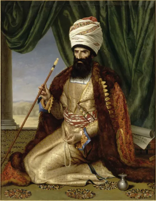 Framed Print : Portrait of Asker Khan, Ambassador of Persia, in Paris in 1808, 1809. Creator: Davin-Mirvault Framed Print : Portrait of Asker Khan, Ambassador of Persia, in Paris in 1808, 1809. Creator: Davin-Mirvault