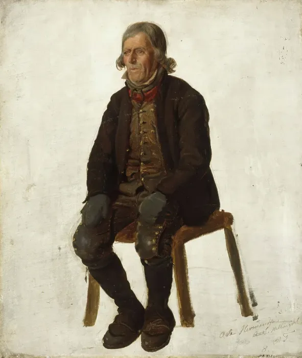 Framed Print : Portrait of Asle Hermandson from Hallingdal, probably 1849. Creator: Adolph Tidemand