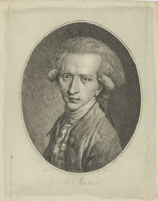 Framed Print : Portrait of August Gottlieb Meissner (1753-1807), c. 1800. Creator: Riedel, Gottlieb Friedrich
