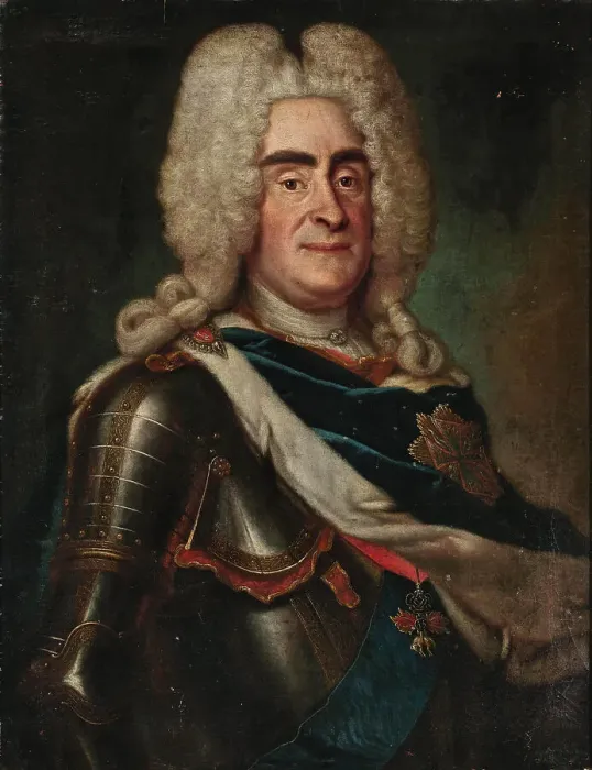 Framed Print : Portrait of Augustus II the Strong (1670-1733) with the Polish Order of the White Eagle, c1730. Creator: Anonymous () Framed Print : Portrait of Augustus II the Strong (1670-1733) with the Polish Order of the White Eagle, c1730. Creator: Anonymous ()