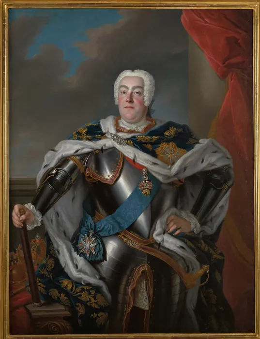 Framed Print : Portrait of Augustus III (1696-1763), c1750. Creator: Louis de Silvestre Framed Print : Portrait of Augustus III (1696-1763), c1750. Creator: Louis de Silvestre