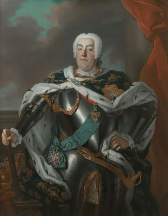 Framed Print : Portrait of Augustus III of Poland. Artist: Silvestre, Louis de (1675-1760) Framed Print : Portrait of Augustus III of Poland. Artist: Silvestre, Louis de (1675-1760)
