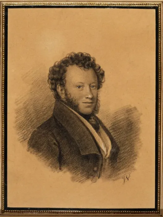 Framed Print : Portrait of the author Alexander S. Pushkin (1799-1837), 1827. Artist: Vivien, Joseph (1793-1852) Framed Print : Portrait of the author Alexander S. Pushkin (1799-1837), 1827. Artist: Vivien, Joseph (1793-1852)