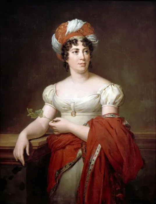 Framed Print : Portrait of the author Baronne Anne Louise Germaine de Stael (1766-1817). Artist: Gerard, Francois Pascal Simon (1770-1837) Framed Print : Portrait of the author Baronne Anne Louise Germaine de Stael (1766-1817). Artist: Gerard, Francois Pascal Simon (1770-1837)