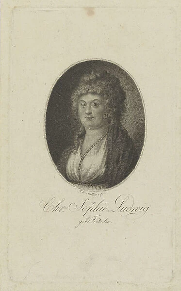 Portrait of the author Christiane Sophie Ludwig, nee Fritsche (1764-1815), c