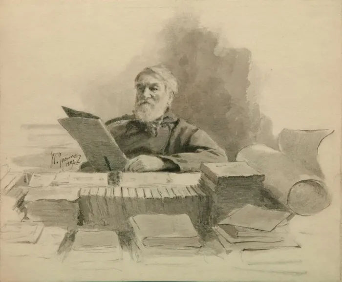 Framed Print : Portrait of the author Dmitry Grigorovich (1822-1899), 1894. Artist: Repin, Ilya Yefimovich (1844-1930) Framed Print : Portrait of the author Dmitry Grigorovich (1822-1899), 1894. Artist: Repin, Ilya Yefimovich (1844-1930)