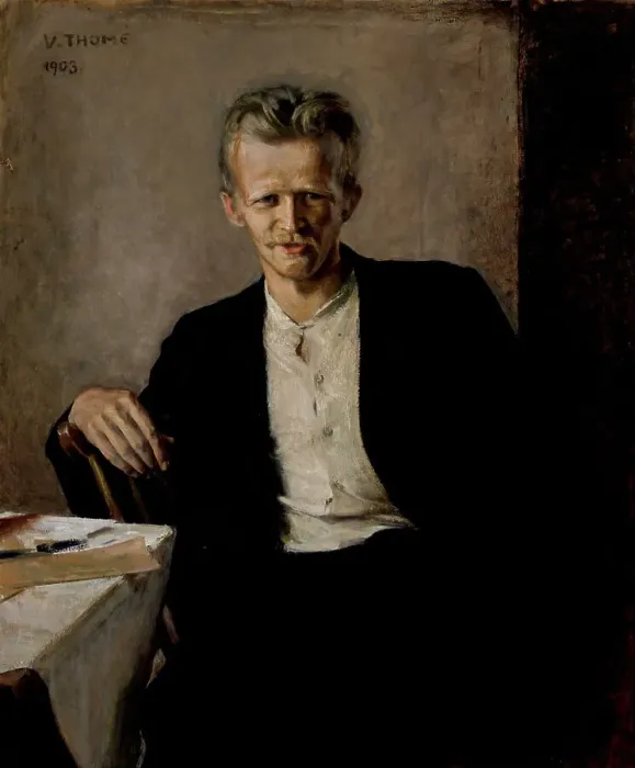 Framed Print : Portrait of the Author Emil Elenius, 1903. Creator: Verner Thome Framed Print : Portrait of the Author Emil Elenius, 1903. Creator: Verner Thome