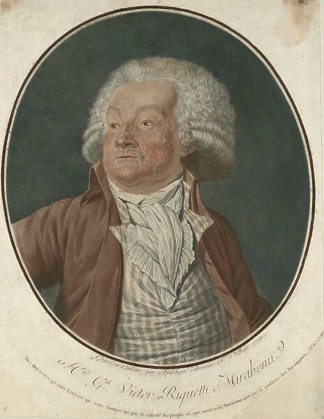 Portrait of the author Gabriel de Riqueti, comte de Mirabeau (1749-1791), 1791. Artist: Allais (nee Briceau), Angelique (active 18th century)