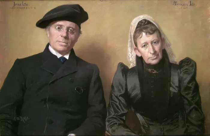 Framed Print : Portrait of the Author Jonas Lie and his Wife Thomasine, 1892. Creator: Christian Meyer Ross Framed Print : Portrait of the Author Jonas Lie and his Wife Thomasine, 1892. Creator: Christian Meyer Ross