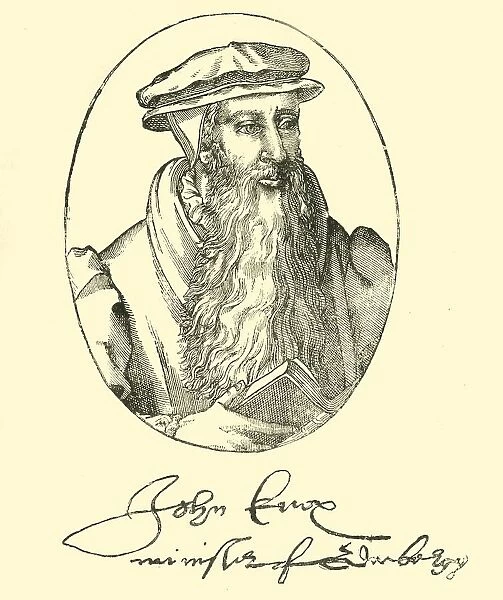 Portrait and Autograph of John Knox, c1550-1560, (1890). Creator: Unknown