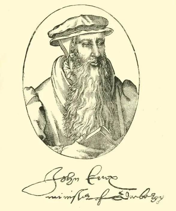 Framed Print : Portrait and Autograph of John Knox, c1550-1560, (1890). Creator: Unknown Framed Print : Portrait and Autograph of John Knox, c1550-1560, (1890). Creator: Unknown