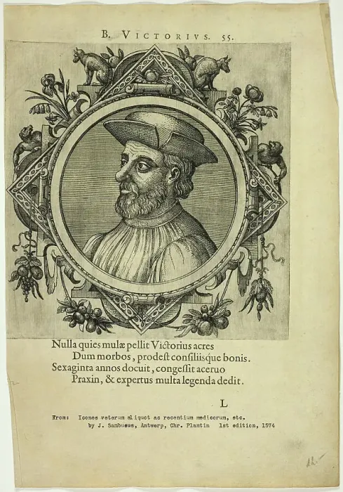 Framed Print : Portrait of B. Victorius, published 1574. Creators: Unknown, Johannes Sambucus Framed Print : Portrait of B. Victorius, published 1574. Creators: Unknown, Johannes Sambucus