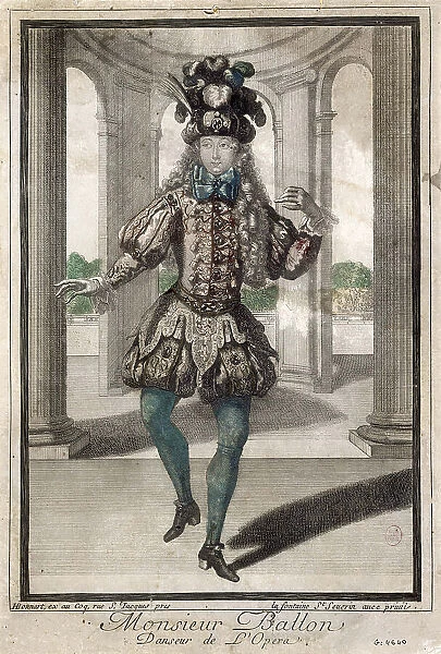 Portrait of the ballet dancer Claude Ballon (1671-1744), um 1700. Creator: Bonnart, Henri (1642-1711)