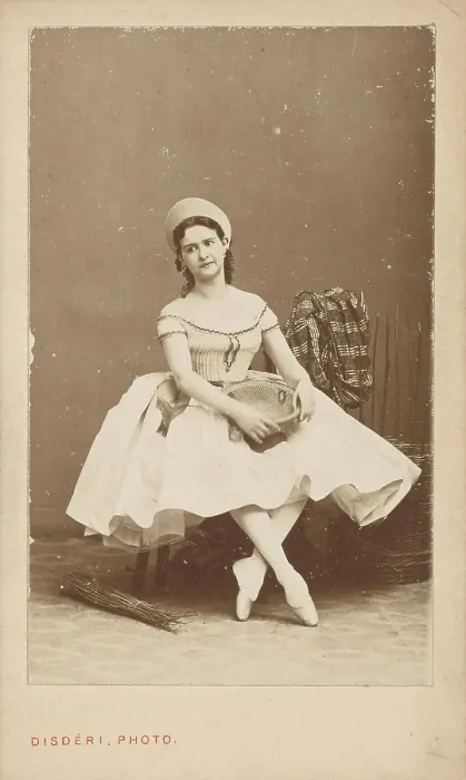 Framed Print : Portrait of the ballet dancer Marie Petipa (1857-1930), c1875. Creator: Disderi, Andre Adolphe-Eugene (1819-1889) Framed Print : Portrait of the ballet dancer Marie Petipa (1857-1930), c1875. Creator: Disderi, Andre Adolphe-Eugene (1819-1889)