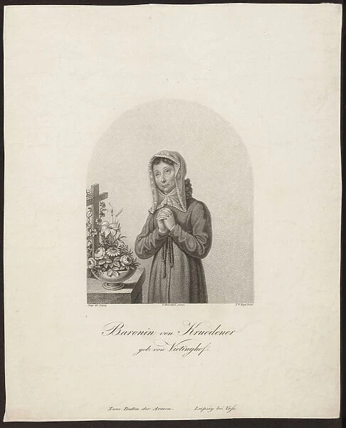 Portrait of Barbara Juliane von Krudener (1764-1824). Artist: Meyer, Friedrich Wilhelm, the Elder