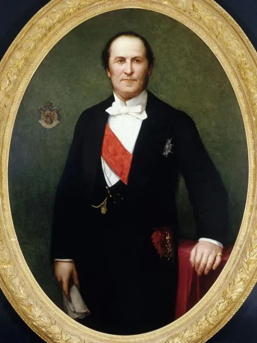 Framed Print : Portrait of Baron Haussmann (1809-1891), prefect of the Seine (1853-1870), c1860. Creator: Henri Lehmann Framed Print : Portrait of Baron Haussmann (1809-1891), prefect of the Seine (1853-1870), c1860. Creator: Henri Lehmann
