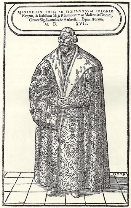 Framed Print : Portrait of Baron Sigmund von Herberstein, Ambassador in Poland and Russia, 1559. Artist: Hubschmann, Donat (vor 1540-1583)