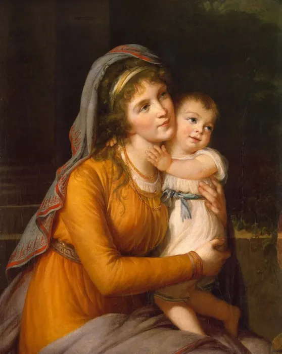 Framed Print : Portrait of Baroness Anna Sergeyevna Stroganova (1765-1824) with Her Son, c. 1800. Artist: Vigee-Lebrun, Marie Louise Elisabeth (1755-1842) Framed Print : Portrait of Baroness Anna Sergeyevna Stroganova (1765-1824) with Her Son, c. 1800. Artist: Vigee-Lebrun, Marie Louise Elisabeth (1755-1842)