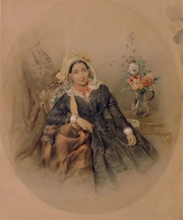 Framed Print : Portrait of Baroness Iuliania Ivanovna Klodt von Jurgensburg, 1845. Artist: Sokolov, Pyotr Fyodorovich (1791-1848) Framed Print : Portrait of Baroness Iuliania Ivanovna Klodt von Jurgensburg, 1845. Artist: Sokolov, Pyotr Fyodorovich (1791-1848)