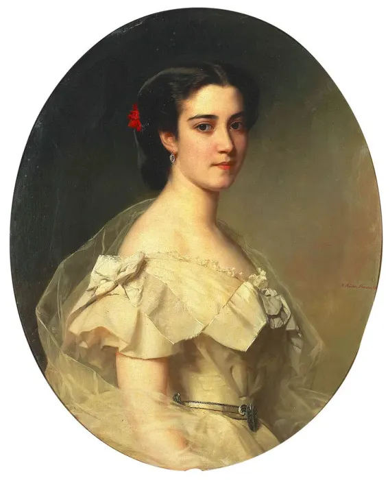 Framed Print : Portrait of Baroness Lina Yxkull-Gyllenband (1840-1911), nee von Adelson, 1863 Framed Print : Portrait of Baroness Lina Yxkull-Gyllenband (1840-1911), nee von Adelson, 1863