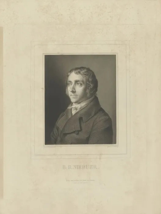 Framed Print : Portrait of Barthold Georg Niebuhr (1776-1831), c. 1830-1840. Creator: Breitkopf & Hartel Framed Print : Portrait of Barthold Georg Niebuhr (1776-1831), c. 1830-1840. Creator: Breitkopf & Hartel