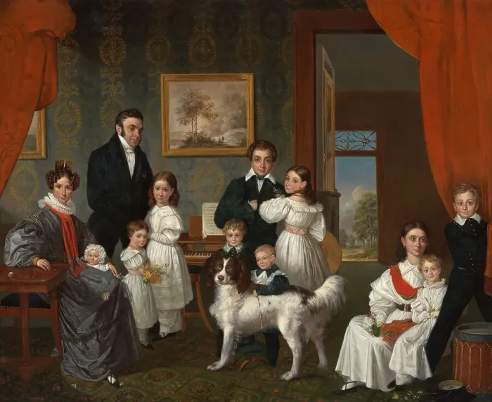 Framed Print : Portrait of the Baud family in their country house in Voorburg, 1831-1832. Creator: Raden Saleh Framed Print : Portrait of the Baud family in their country house in Voorburg, 1831-1832. Creator: Raden Saleh