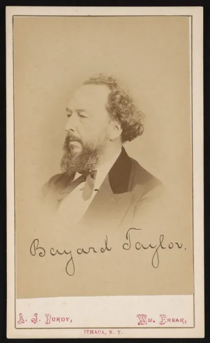 Framed Print : Portrait of Bayard Taylor (1825-1878), Before 1878. Creator: Purdy & Frear Framed Print : Portrait of Bayard Taylor (1825-1878), Before 1878. Creator: Purdy & Frear