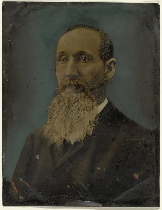 Framed Print : Portrait of bearded man, 1860s-1880s. Creator: Unknown Framed Print : Portrait of bearded man, 1860s-1880s. Creator: Unknown