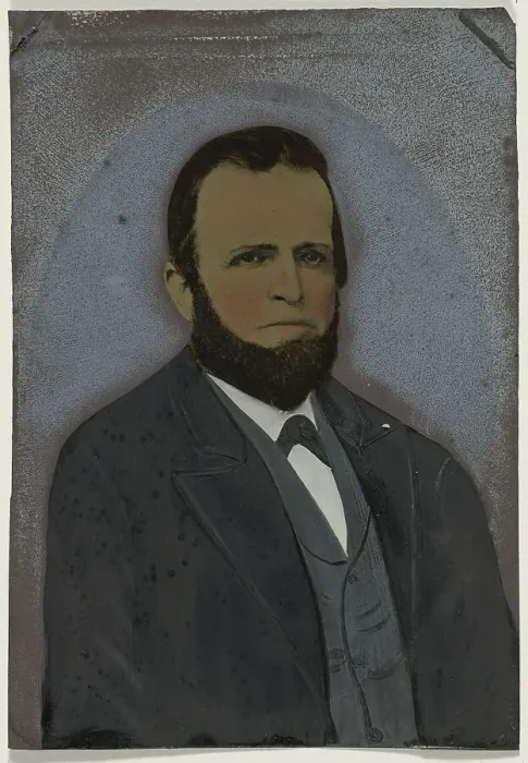 Framed Print : Portrait of bearded man, 1860s-1880s. Creator: Unknown Framed Print : Portrait of bearded man, 1860s-1880s. Creator: Unknown