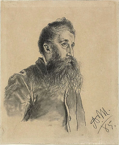 Portrait of a Bearded Man, 1885. Creator: Adolph Menzel