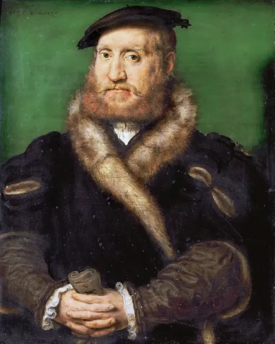 Framed Print : Portrait of a bearded man with fur coat Framed Print : Portrait of a bearded man with fur coat