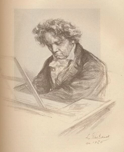 Portrait of Beethoven, 1920. Artist: Leonid Osipovich Pasternak