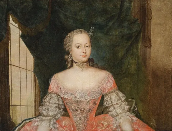 Framed Print : Portrait of Benigna Gottlieb von Biron (1703-1782), Duchess of Courtland, 1739-1740. Creator: Anonymous Framed Print : Portrait of Benigna Gottlieb von Biron (1703-1782), Duchess of Courtland, 1739-1740. Creator: Anonymous