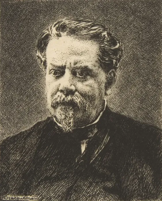 Framed Print : Portrait of Benjamin Fillon, 1876. Creator: Felix Bracquemond Framed Print : Portrait of Benjamin Fillon, 1876. Creator: Felix Bracquemond
