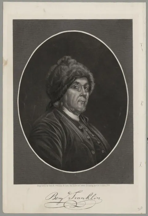 Framed Print : Portrait of Benjamin Franklin, 1870 Framed Print : Portrait of Benjamin Franklin, 1870