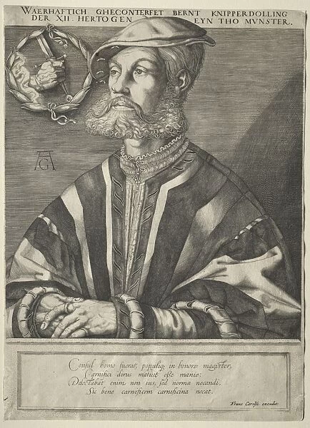 Portrait of Bernard Knipperdolling. Creator: Jan Muller (Dutch, 1571-1628)