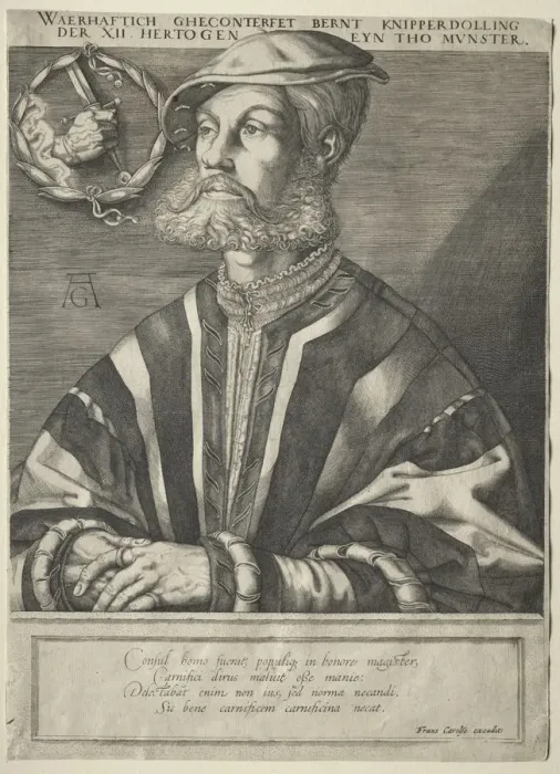 Framed Print : Portrait of Bernard Knipperdolling. Creator: Jan Muller (Dutch, 1571-1628) Framed Print : Portrait of Bernard Knipperdolling. Creator: Jan Muller (Dutch, 1571-1628)