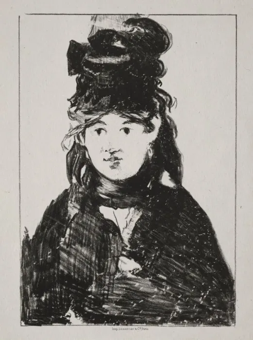 Framed Print : Portrait of Berthe Morisot, 1872. Creator: Edouard Manet (French, 1832-1883) Framed Print : Portrait of Berthe Morisot, 1872. Creator: Edouard Manet (French, 1832-1883)