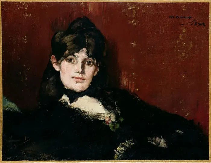 Framed Print : Portrait of Berthe Morisot, 1873. Creator: Manet, Édouard (1832-1883) Framed Print : Portrait of Berthe Morisot, 1873. Creator: Manet, Édouard (1832-1883)