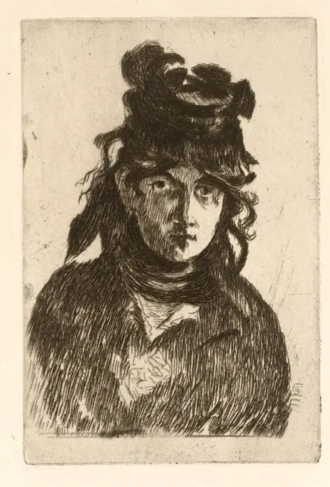 Framed Print : Portrait of Berthe Morisot. Creator: Edouard Manet (French, 1832-1883) Framed Print : Portrait of Berthe Morisot. Creator: Edouard Manet (French, 1832-1883)