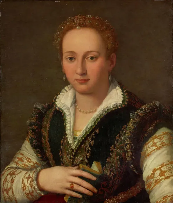 Framed Print : Portrait of Bianca Cappello (1548-1587), Grand Duchess of Tuscany, ca 1580-1585. Creator: Allori, Alessandro (1535-1607) Framed Print : Portrait of Bianca Cappello (1548-1587), Grand Duchess of Tuscany, ca 1580-1585. Creator: Allori, Alessandro (1535-1607)