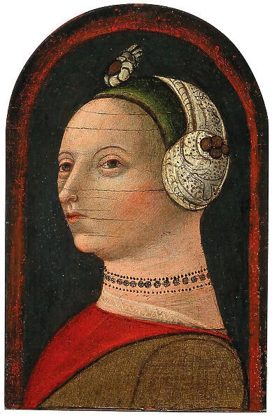 Portrait of Bianca Maria Visconti Sforza (1425-1468), Mid of the 15th cen.. Creator: La bottega degli Zavattari (Mid of the 15th century)