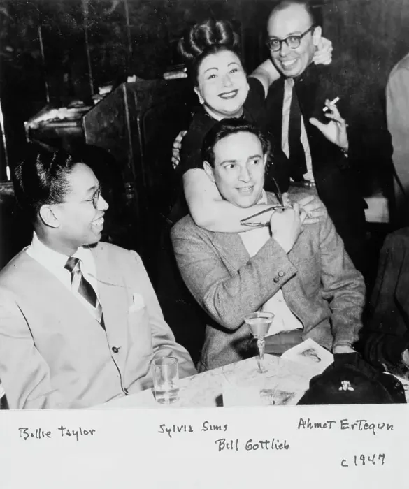 Framed Print : Portrait of Billy Taylor, Sylvia Syms, William P. Gottlieb, and Ahmet M. Ertegun, N.Y. ca. 1947. Creator: Delia Potofsky Gottlieb Framed Print : Portrait of Billy Taylor, Sylvia Syms, William P. Gottlieb, and Ahmet M. Ertegun, N.Y. ca. 1947. Creator: Delia Potofsky Gottlieb
