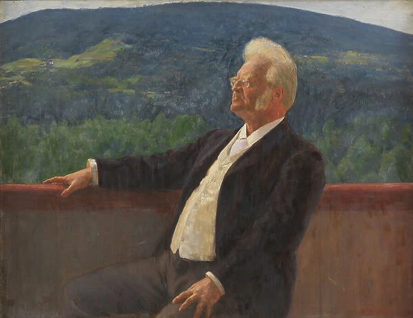 Portrait of Bjornstjerne Bjornson, 1900. Creator: Erik Werenskiold
