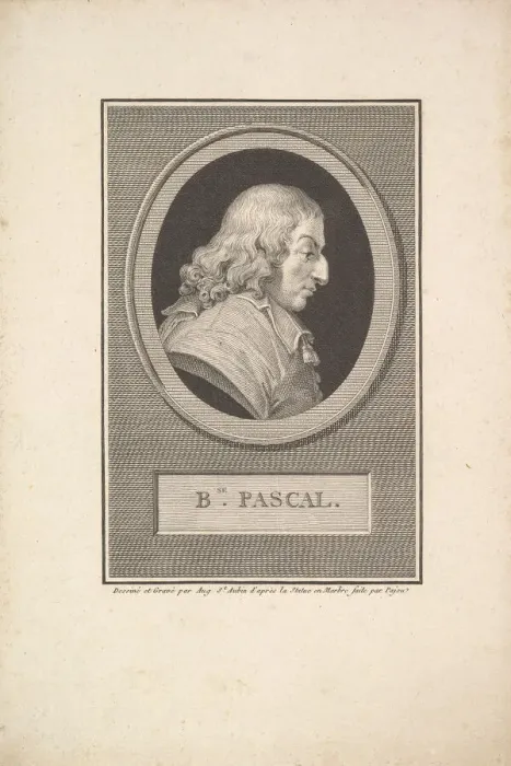Framed Print : Portrait of Blaise Pascal, 1802. Creator: Augustin de Saint-Aubin Framed Print : Portrait of Blaise Pascal, 1802. Creator: Augustin de Saint-Aubin