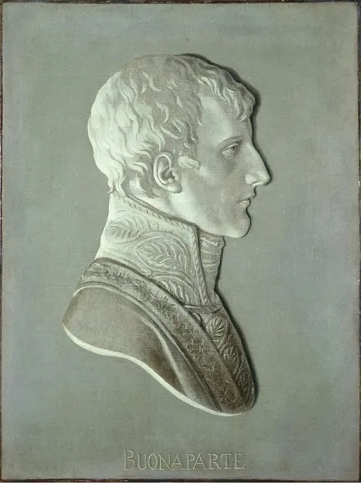 Framed Print : Portrait of Bonaparte (1769-1821), first consul, between 1799 and 1804. Creator: Piat Joseph Sauvage Framed Print : Portrait of Bonaparte (1769-1821), first consul, between 1799 and 1804. Creator: Piat Joseph Sauvage