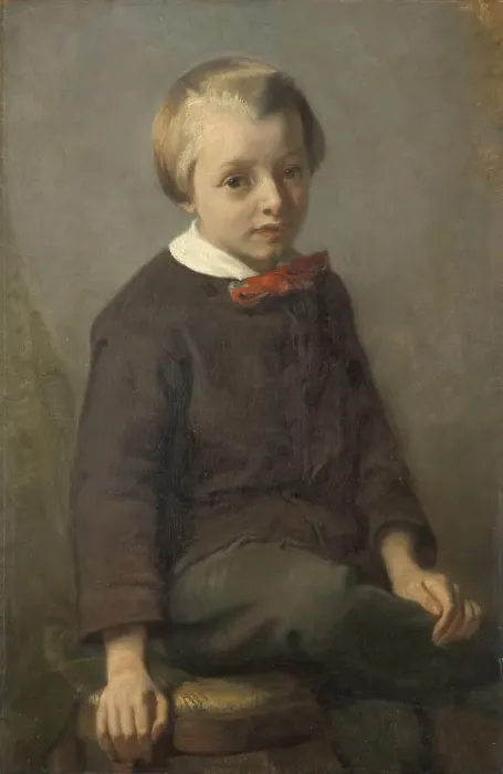 Framed Print : Portrait of a Boy, 1856. Creator: August Allebe Framed Print : Portrait of a Boy, 1856. Creator: August Allebe