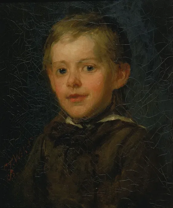 Framed Print : Portrait of a Boy, 1868. Creator: Charles T. Webber Framed Print : Portrait of a Boy, 1868. Creator: Charles T. Webber