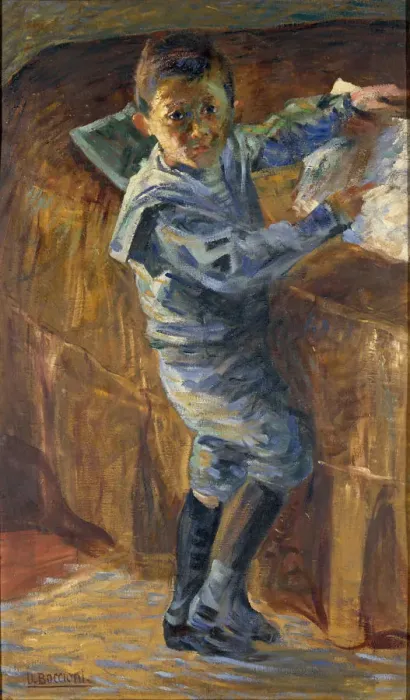 Framed Print : Portrait of a boy, 1908-1909